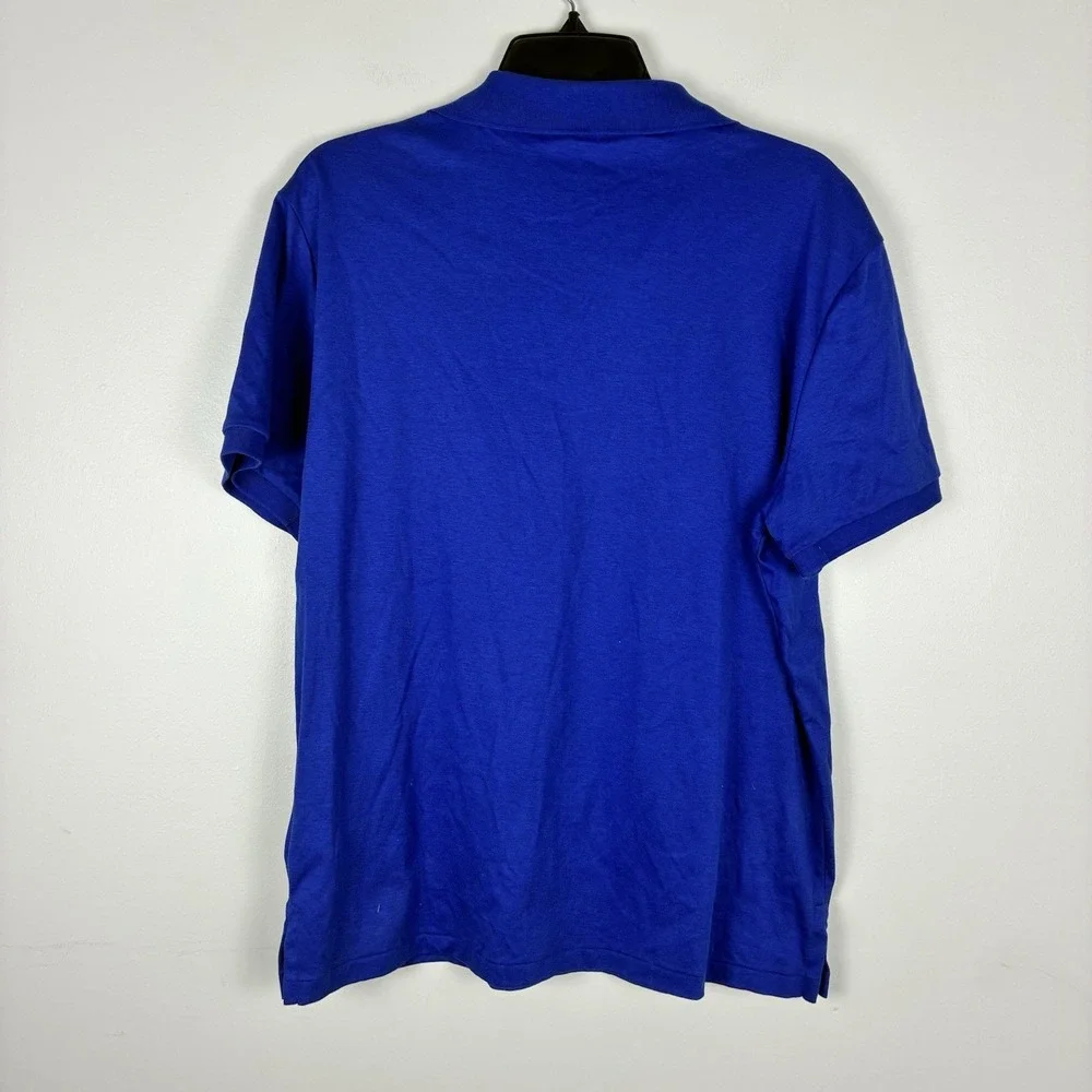 Polo Ralph Lauren Polo Shirt Mens Large Cobalt Blue Slim Fit Cotton Pony EUC